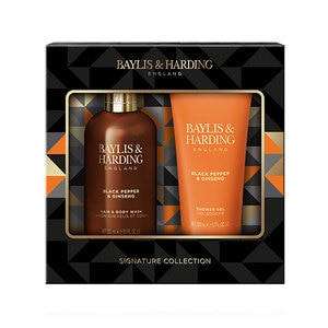 300ML Baylis & Harding Black Pepper & Ginseng Duo Shower Gel Gift Set  1 of 2 