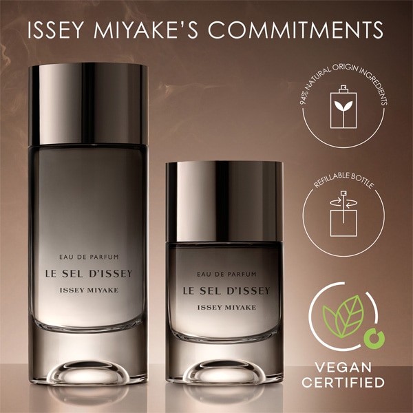 smaller and larger Le Sel bottle showcasing points of sustainability