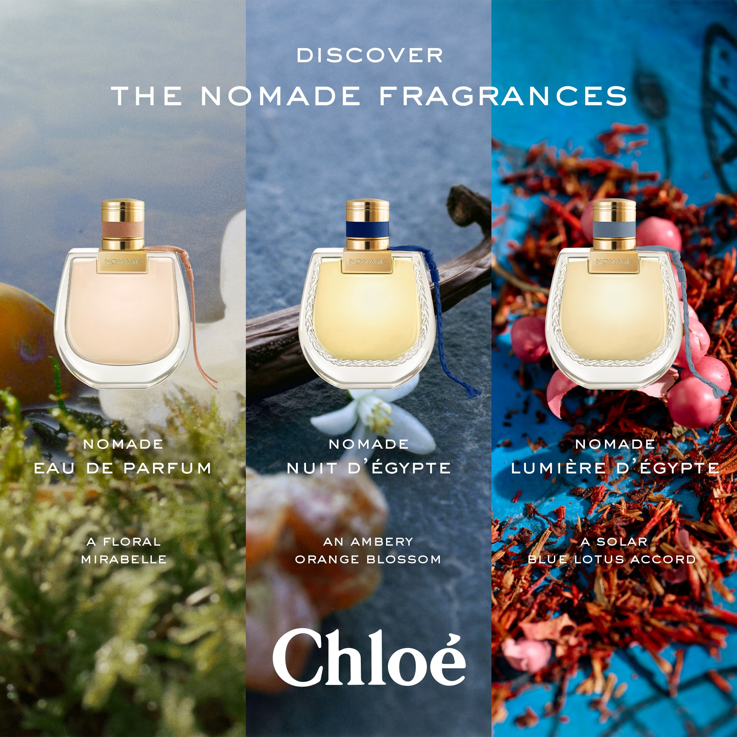 Chloe Nomade Lumiere D'Egypte and collection