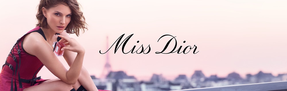 Miss Dior logo next to model