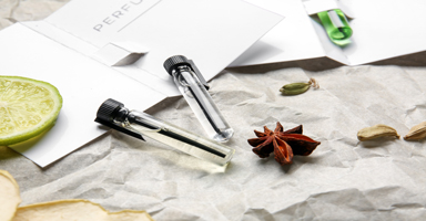 Perfume bottles on a table