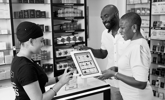 The perfume shop displaying there strong customer service