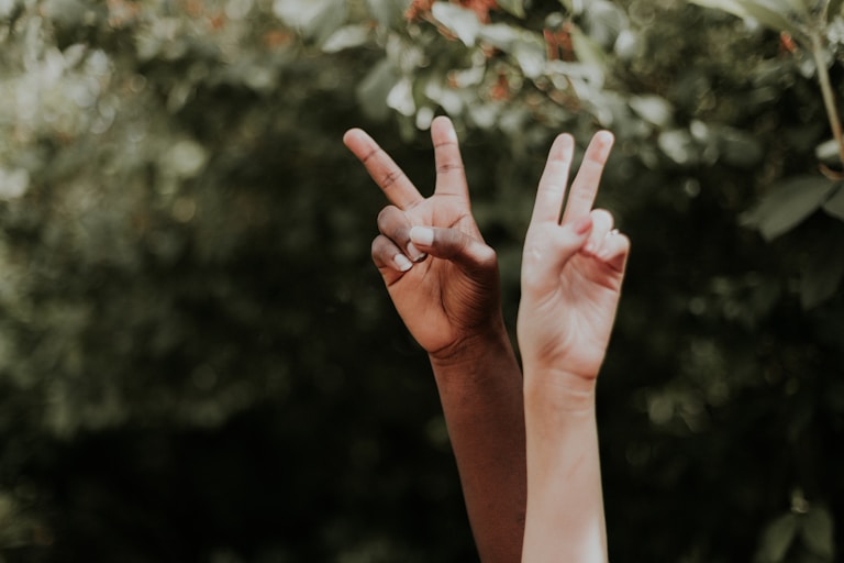 Hand signs of peace