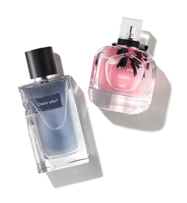 Perfume bottles with engraving