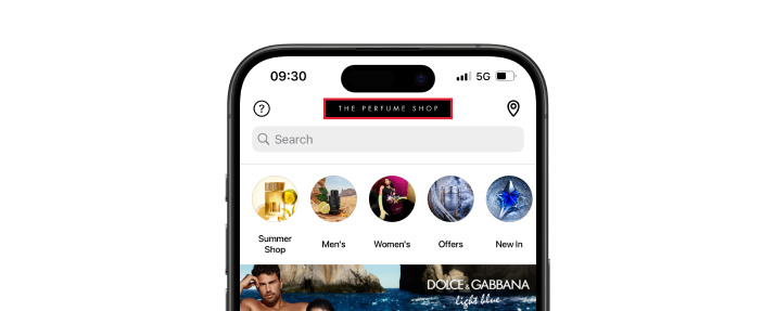 The perfume shop mobile app