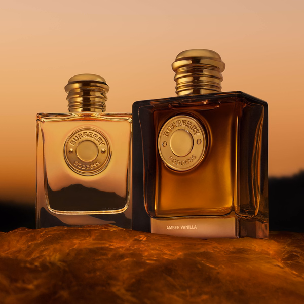Two different bottles of burberry goddess