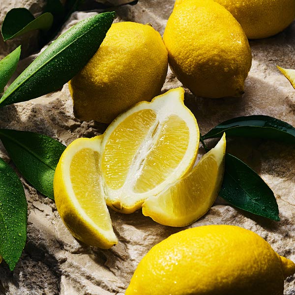 Sicilian lemons pictured on brick