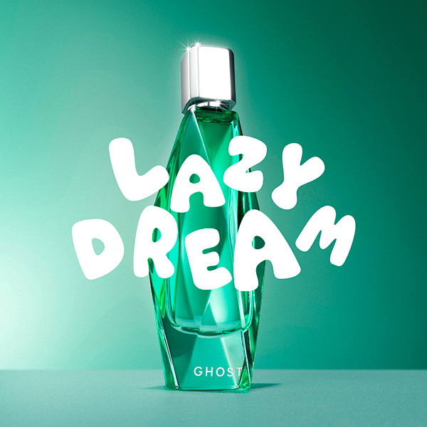 Ghost Lazy Dream perfume bottle from the Dreams Collection by Ghost, elegant pastel fragrance design